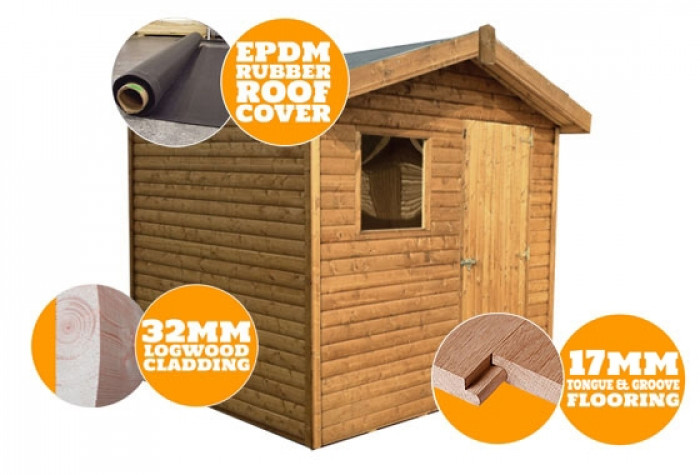 Shed Factory - 16x8 Chalet Logwood Shed