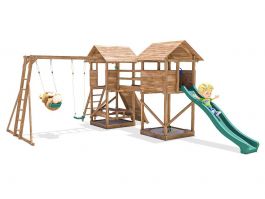 Dunster House Mega Fort Mountain climbing frame review after installation.  Outdoor Garden Treehouse 