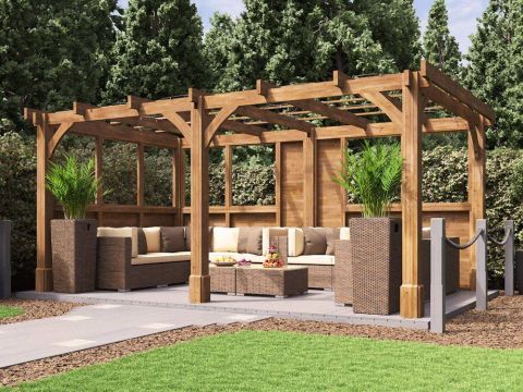 17x10 Artemis Glazed Wooden Pergola