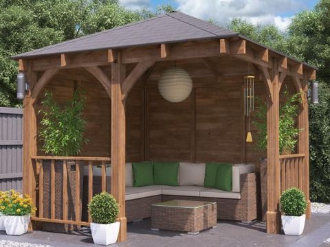 11x11 Leviathan Chunky Open Corner Gazebo