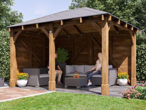 Atlas chunky walled enclosed gazebo from the Shed Factory Ireland