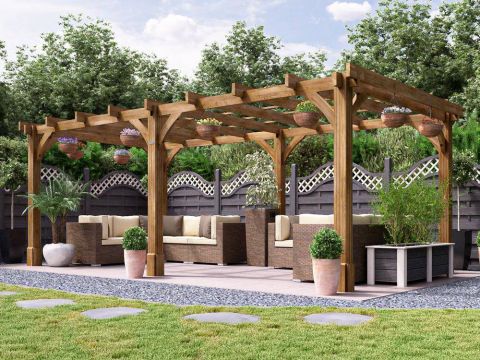 20x10 Atlas Wooden Pergola