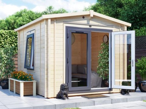 10x10 Avon with uPVC Insulated Log Cabin (62mm)