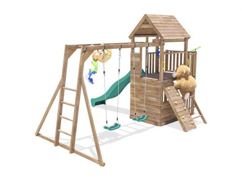 BalconyFort Monkey Bars Double Swing Green