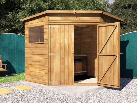 8x8 Dads Wooden Corner Shed