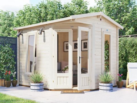 10x8 DaftBadger Corner Log Cabin
