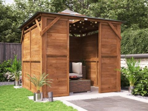 Erin Gazebo with Dome - Solid Wall Panels & Front Panel