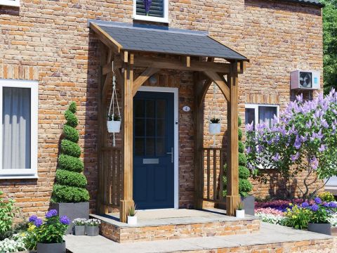 Thunderdam Pent Wooden Porch Canopy Full Height (4 Post)
