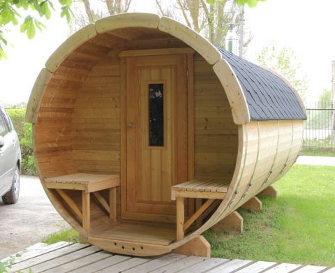 11x6 Viking Sauna Barrel with Changing Room Option