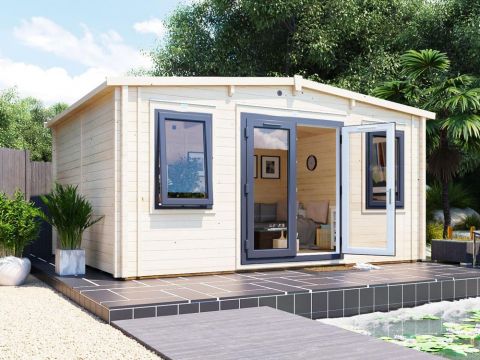 16x13 Severn with uPVC Insulated Log Cabin (62mm)