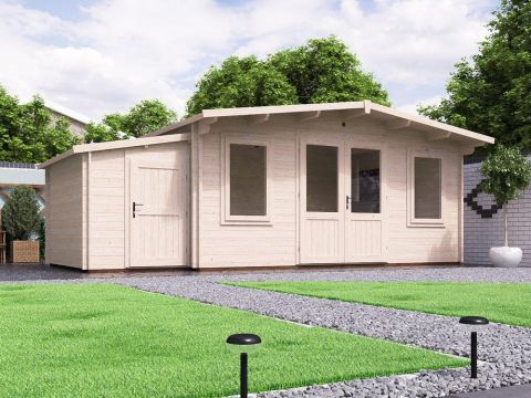 PremiumPlus Severn Log Cabin with Sidestore Main