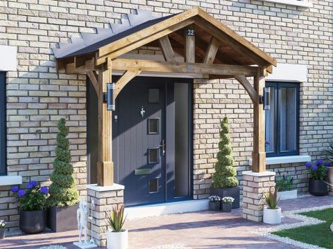 10x5 Thunderdam Half Height Wooden Entrance Porch (2 posts).