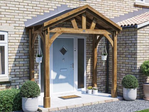 10x5 Thunderdam Half Height Wooden Entrance Porch (2 posts).