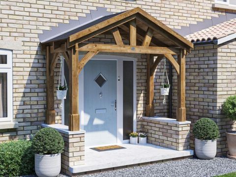 10x5 Thunderdam Half Height Wooden Entrance Porch (2 posts).